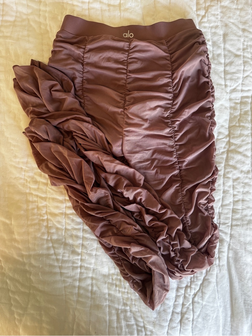 ALO Yoga Pink Ruched High-Waist Leggings - Picture 5 of 6